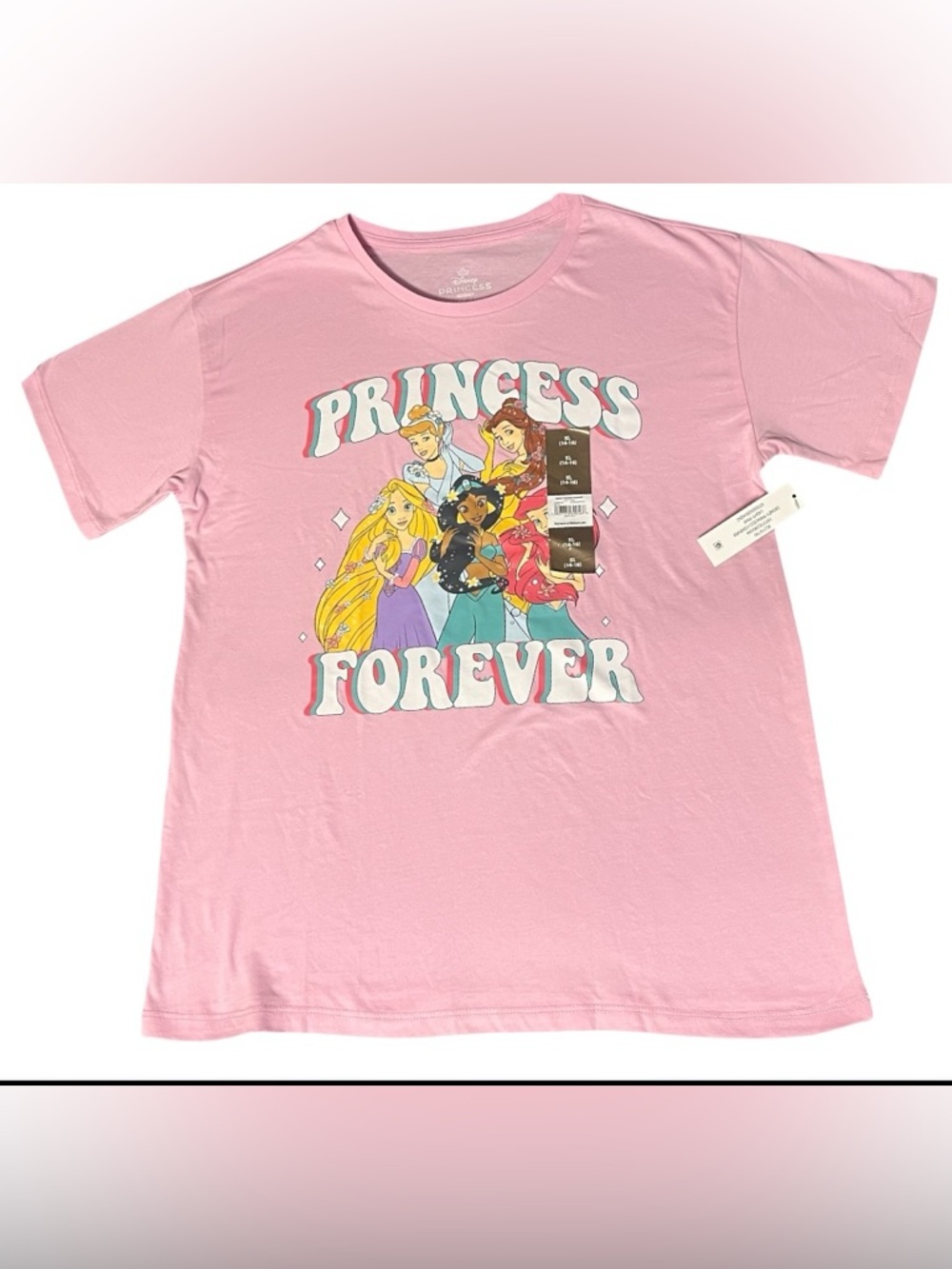 Disney Princess "Princess Forever" Lavender Glitter T-Shirt NWT Size XL